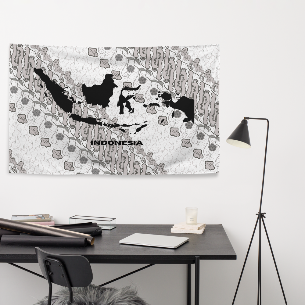 Indonesia Map Decorative Flag