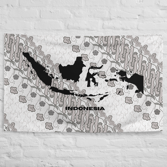 Indonesia Map Decorative Flag