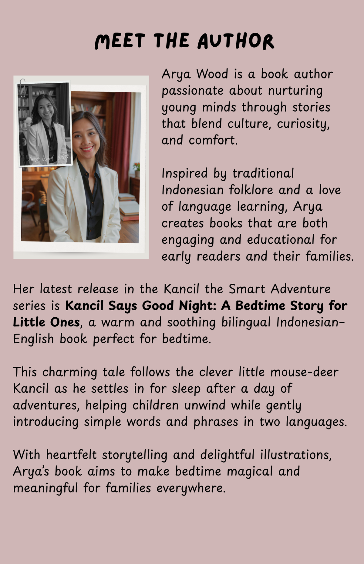 Kancil Says Good Night. Bilingual Storybook Indonesian & English
