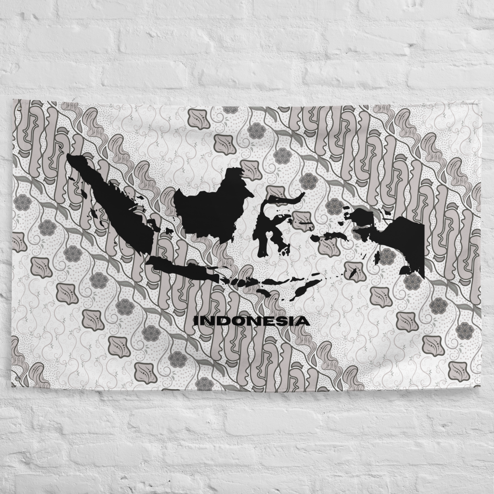 Indonesia Map Decorative Flag